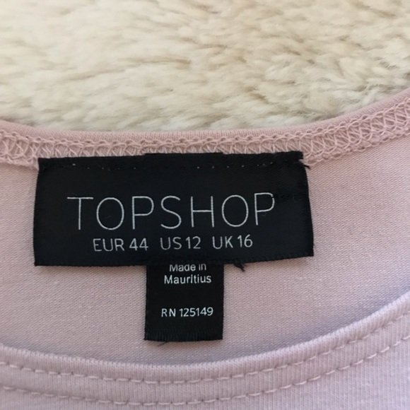 Topshop NWOT Crop Top Short Sleeve Blush Size 12 - Picture 6 of 7